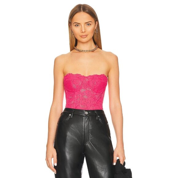 Bardot Tops - Bardot Oskar Bodysuit in Hot Pink 4 New Womens Corset Bustier Top